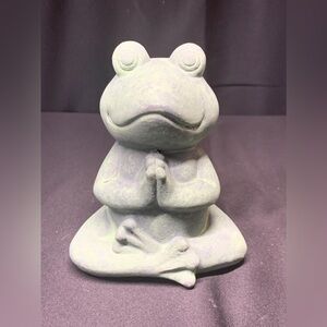 Meditating Zen Frog Statue in Green 4.5”